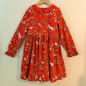 Mini Boden Girls Forest Animal Themed Dress size 7/8